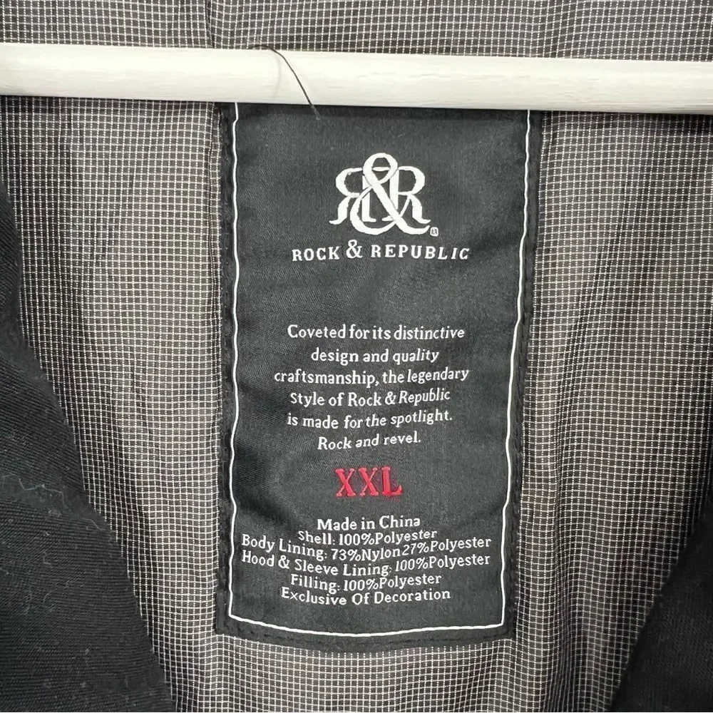 Rock &‎ Republic Jacket Coat Black and Gray XXL